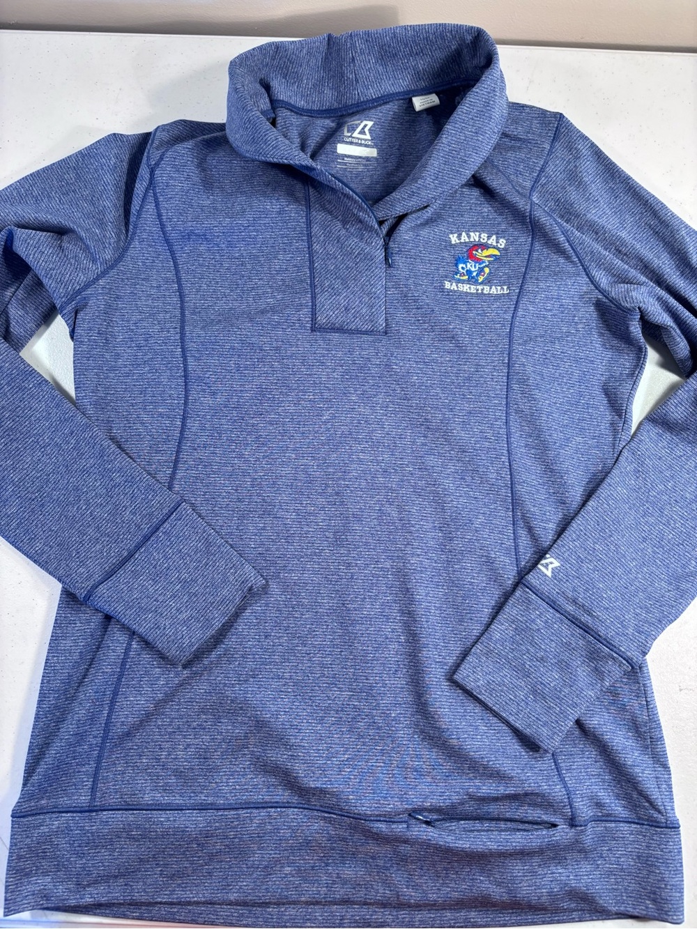 KU basketball fitted women’s quarter zip size M
